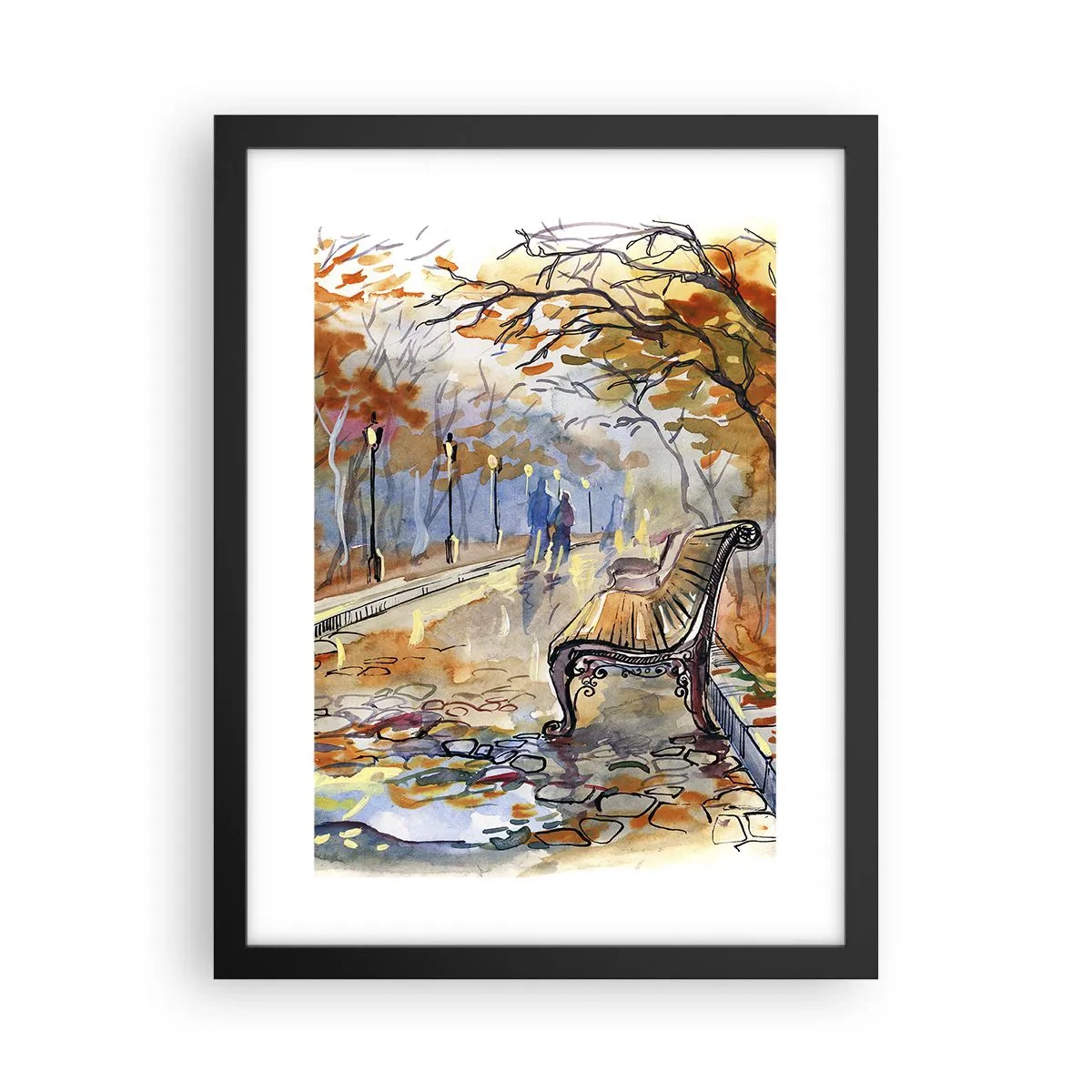 Poster în ramă neagră - Pășim împreună în toamnă - 30x40 cm