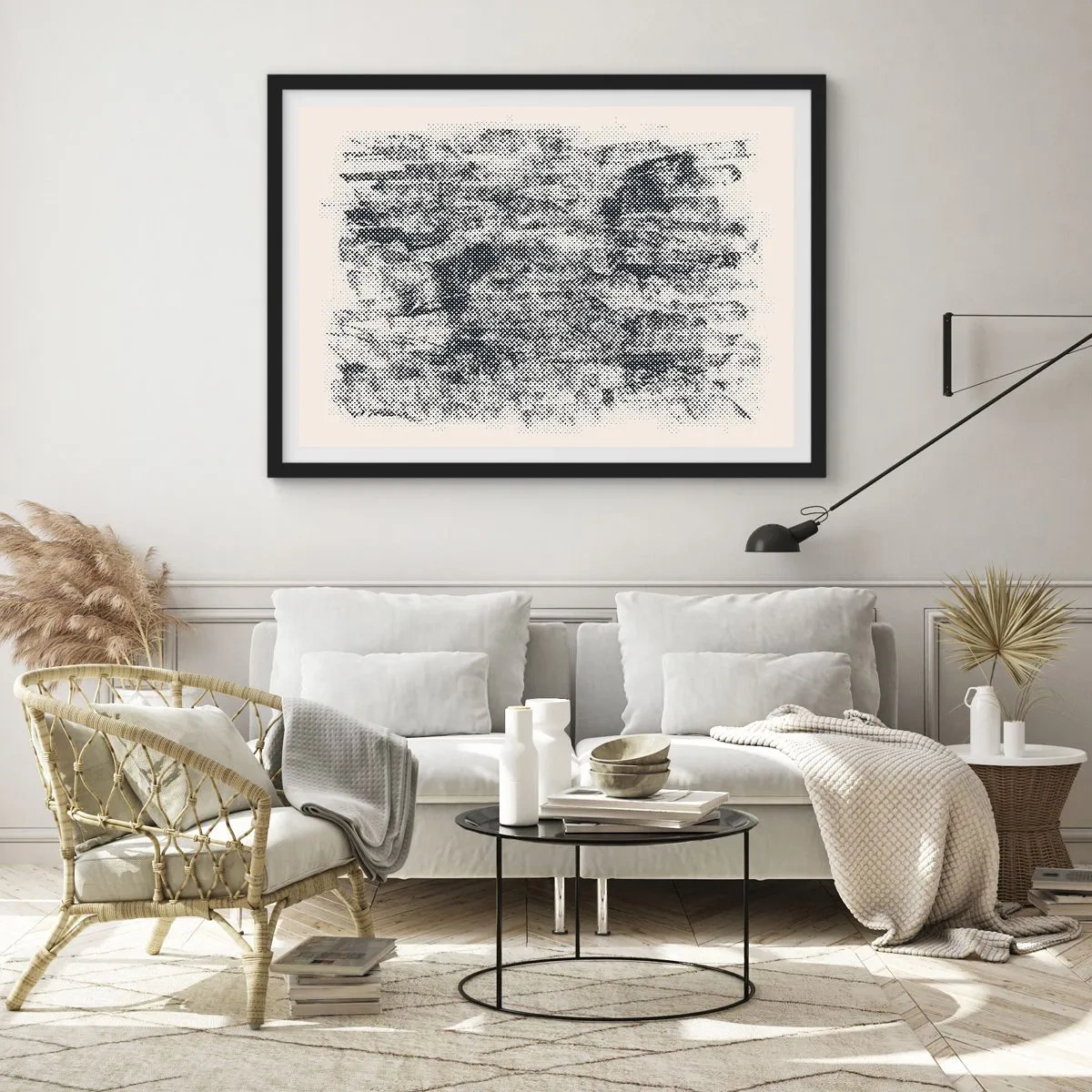 Poster în ramă neagră - Compoziție cețoasă - 91x61 cm