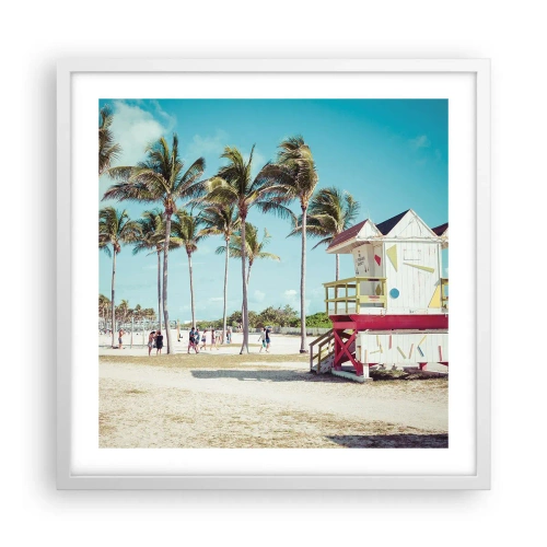 Poster în ramă albă - O zi frumoasă te așteaptă - 50x50 cm