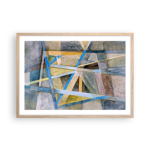 Poster în ramă de stejar deschis - Drept sau de-a curmezișul? - 70x50 cm