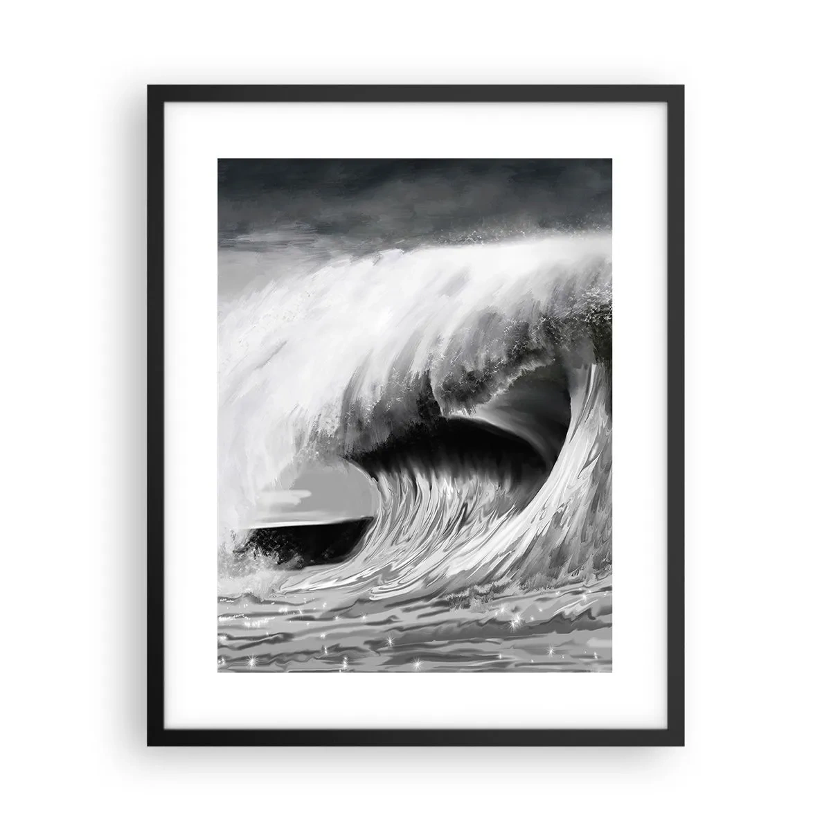 Poster în ramă neagră - Mânia oceanului - 40x50 cm