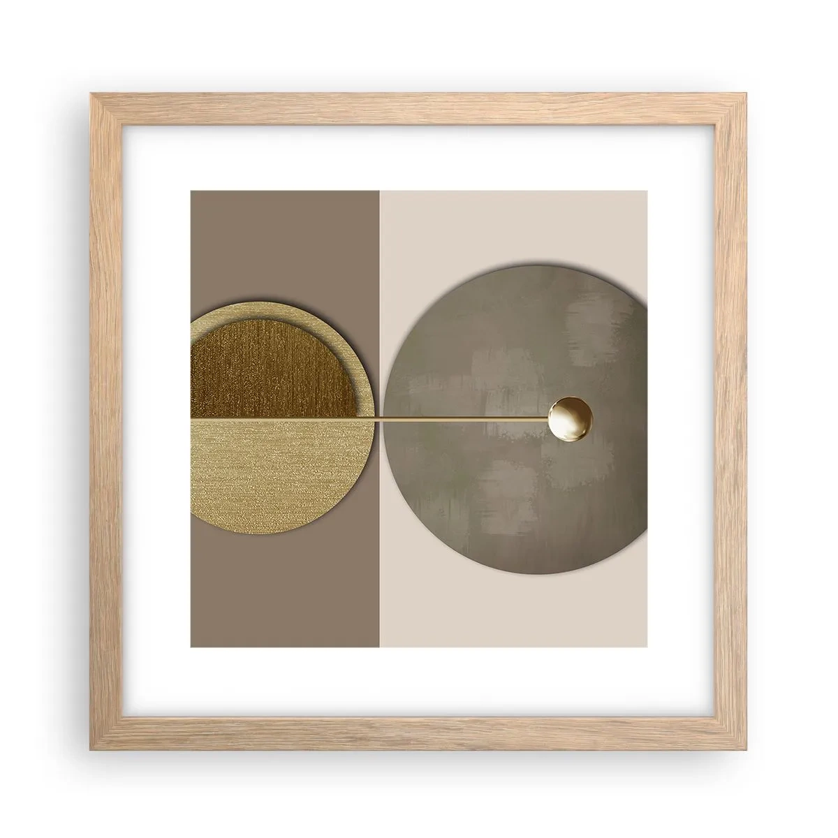 Poster în ramă de stejar deschis - Echilibru perfect - 30x30 cm