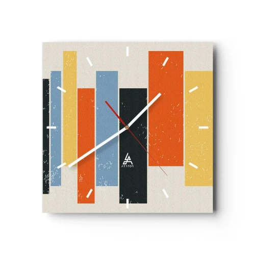 Ceas de perete - Ceas pe sticlă - Înregistrare muzicală - 30x30 cm