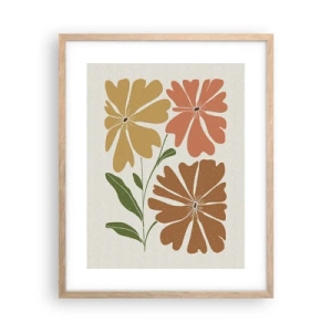 Poster în ramă de stejar deschis - Natură și geometrie - 40x50 cm