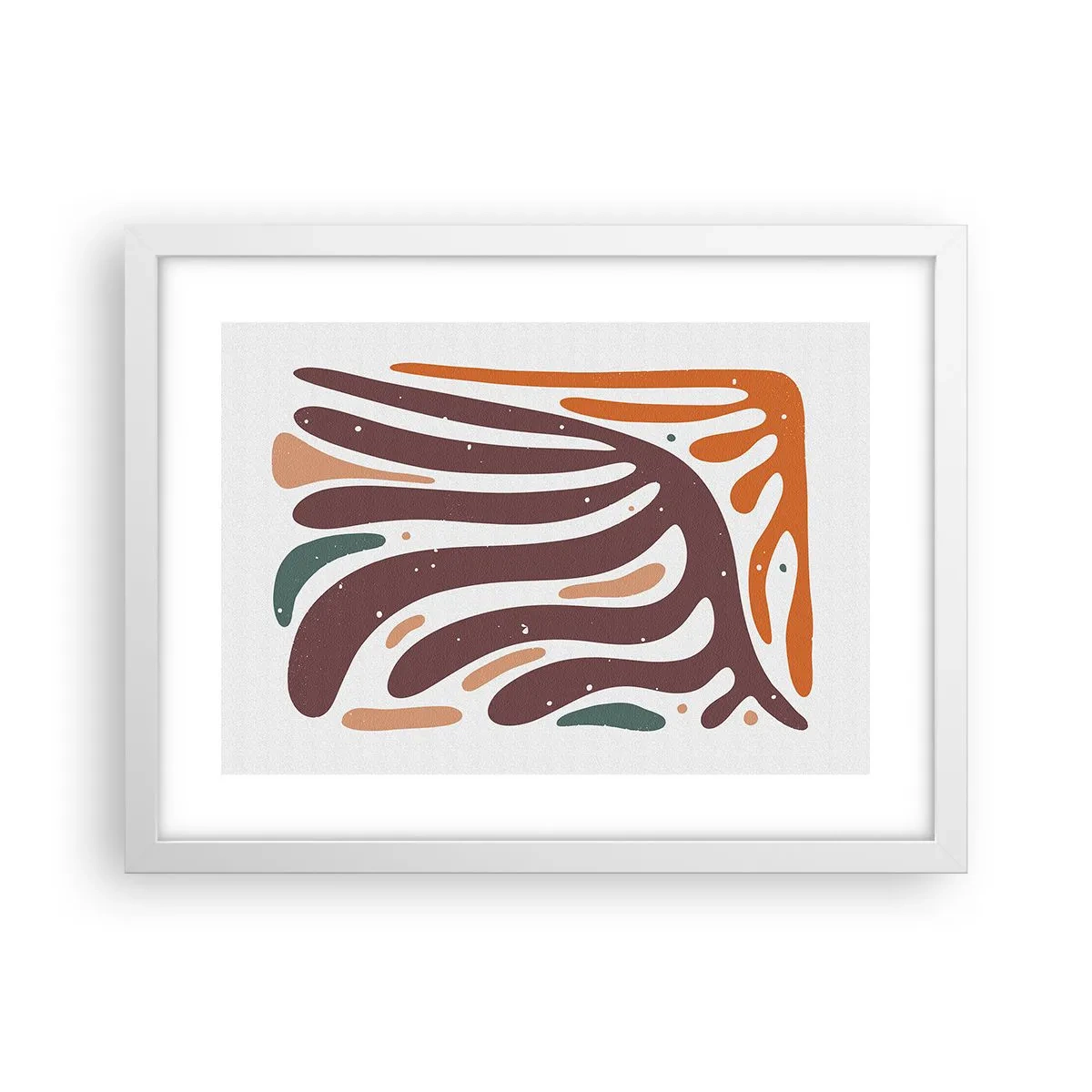 Poster în ramă albă - Compoziție organică radială - 40x30 cm
