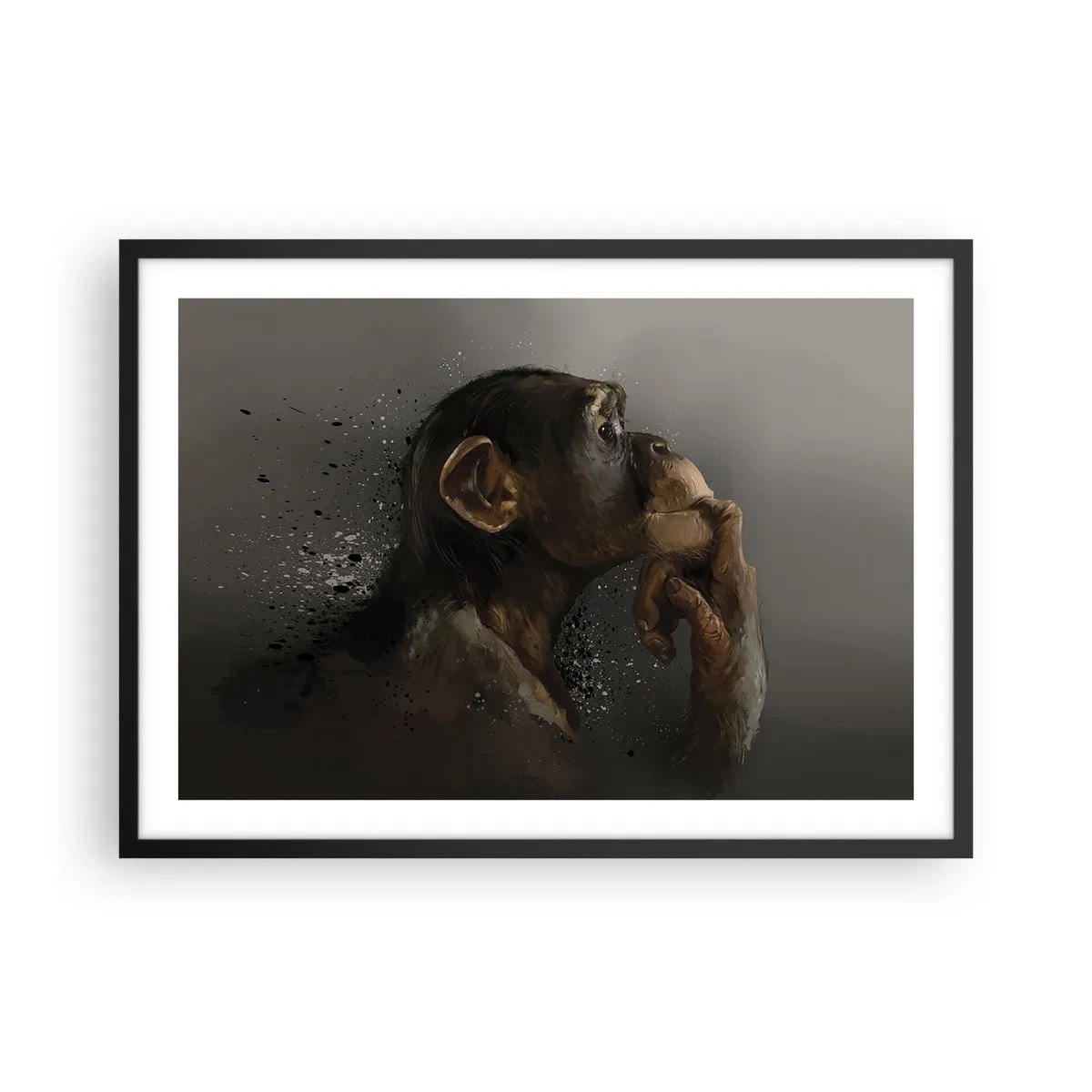Poster în ramă neagră - Cu siguranță, gânditorul - 70x50 cm