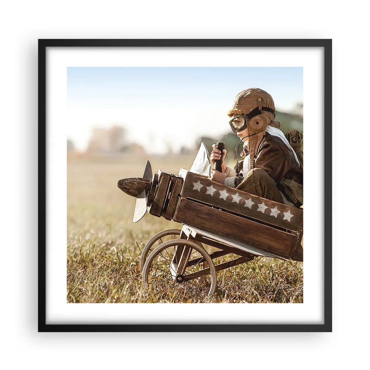 Poster în ramă neagră - Porniți spre vis - 50x50 cm