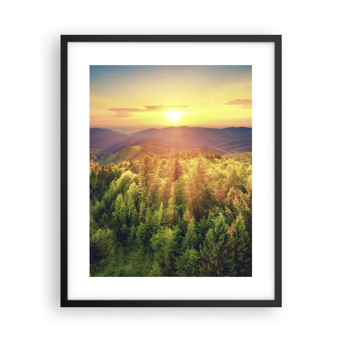 Poster în ramă neagră - Vârfuri și culmi - 40x50 cm