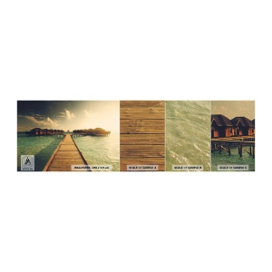 Mostră tapet Premium Sand - O invitație caldă - Maldive, Peisaj, Case pe apă - 100x30 cm