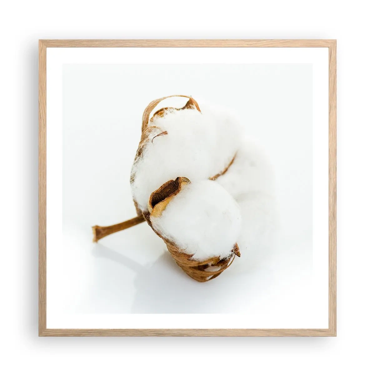 Poster în ramă de stejar deschis - Moale prin natură - 60x60 cm