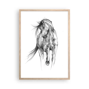 Poster în ramă de stejar deschis - Într-un trap grațios - 50x70 cm