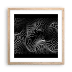 Poster în ramă de stejar deschis - Dansul luminii în spațiu - 40x40 cm