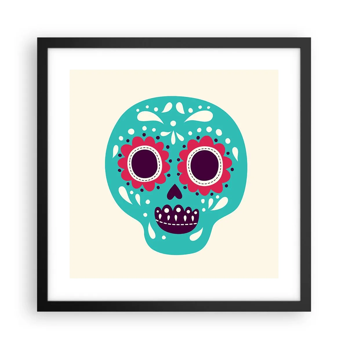 Poster în ramă neagră - Viața - distracție până la moarte - 40x40 cm