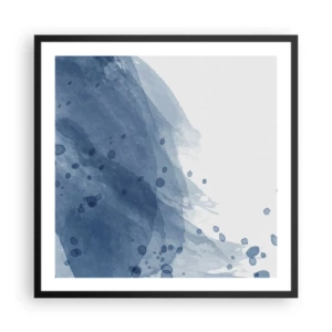 Poster în ramă neagră - Tul albastru - 60x60 cm