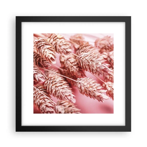 Poster în ramă neagră - Cascadă florală în roz - 30x30 cm