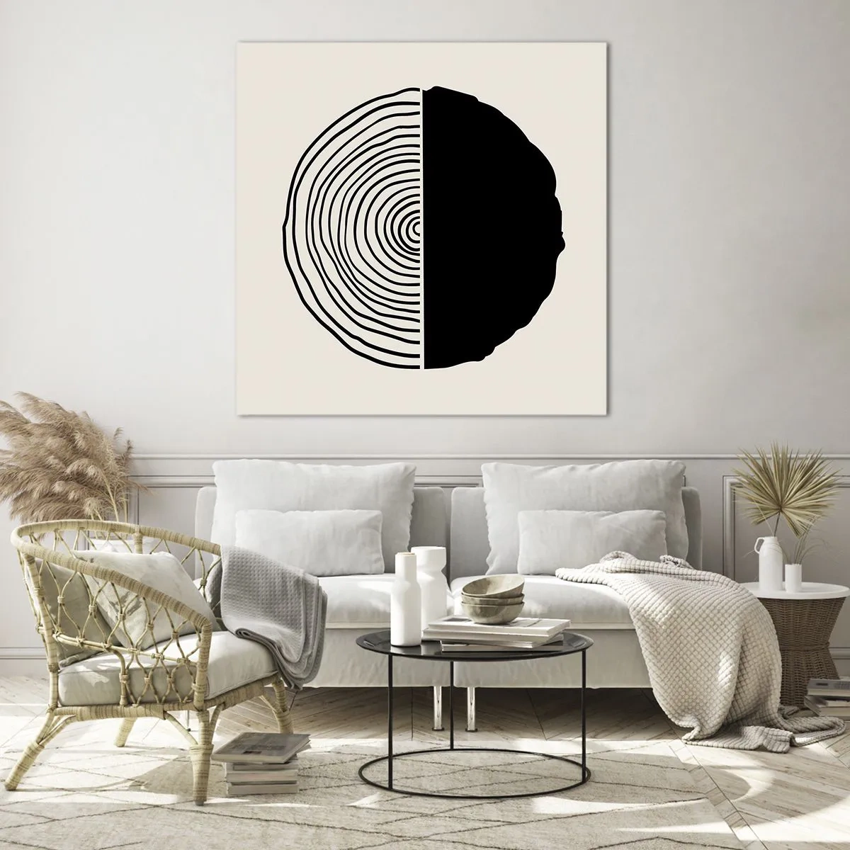 Tablou pe sticlă - Jumi-juma - 70x70 cm