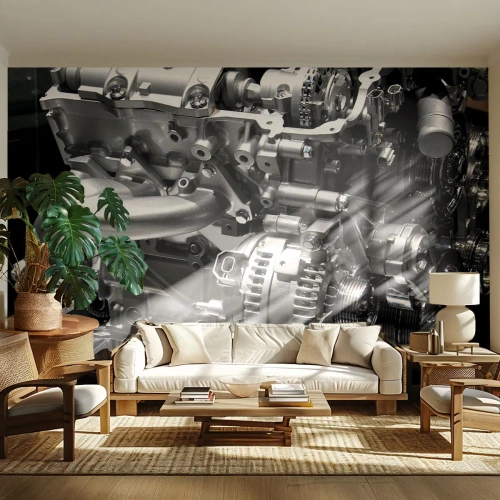 Tapet Premium Sand - De oțel, frumos, puternic - Automobile, Motorul mașinii, 3D - 100x70 cm