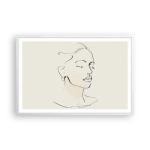 Poster în ramă albă - Cu o linie sigură - 91x61 cm