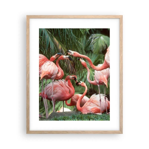 Poster în ramă de stejar deschis - Bârfa de după-amiază - 40x50 cm