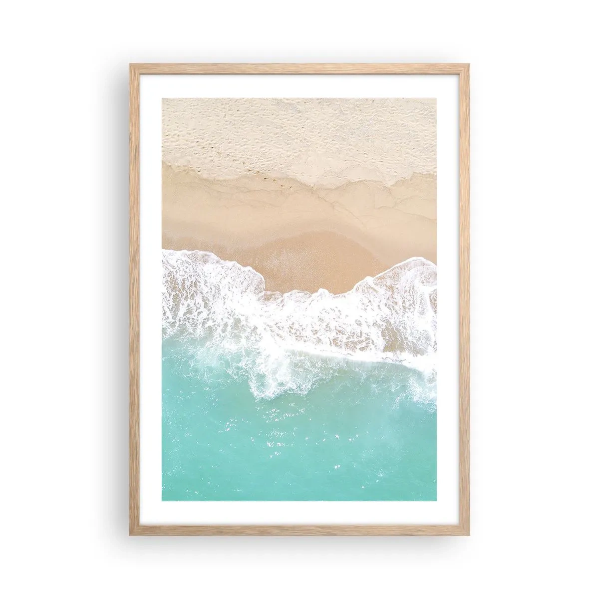 Poster în ramă de stejar deschis - Atingere mângâietoare - 50x70 cm