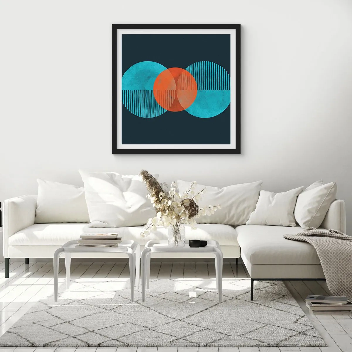 Poster în ramă neagră - Compoziție simetrică - 40x40 cm