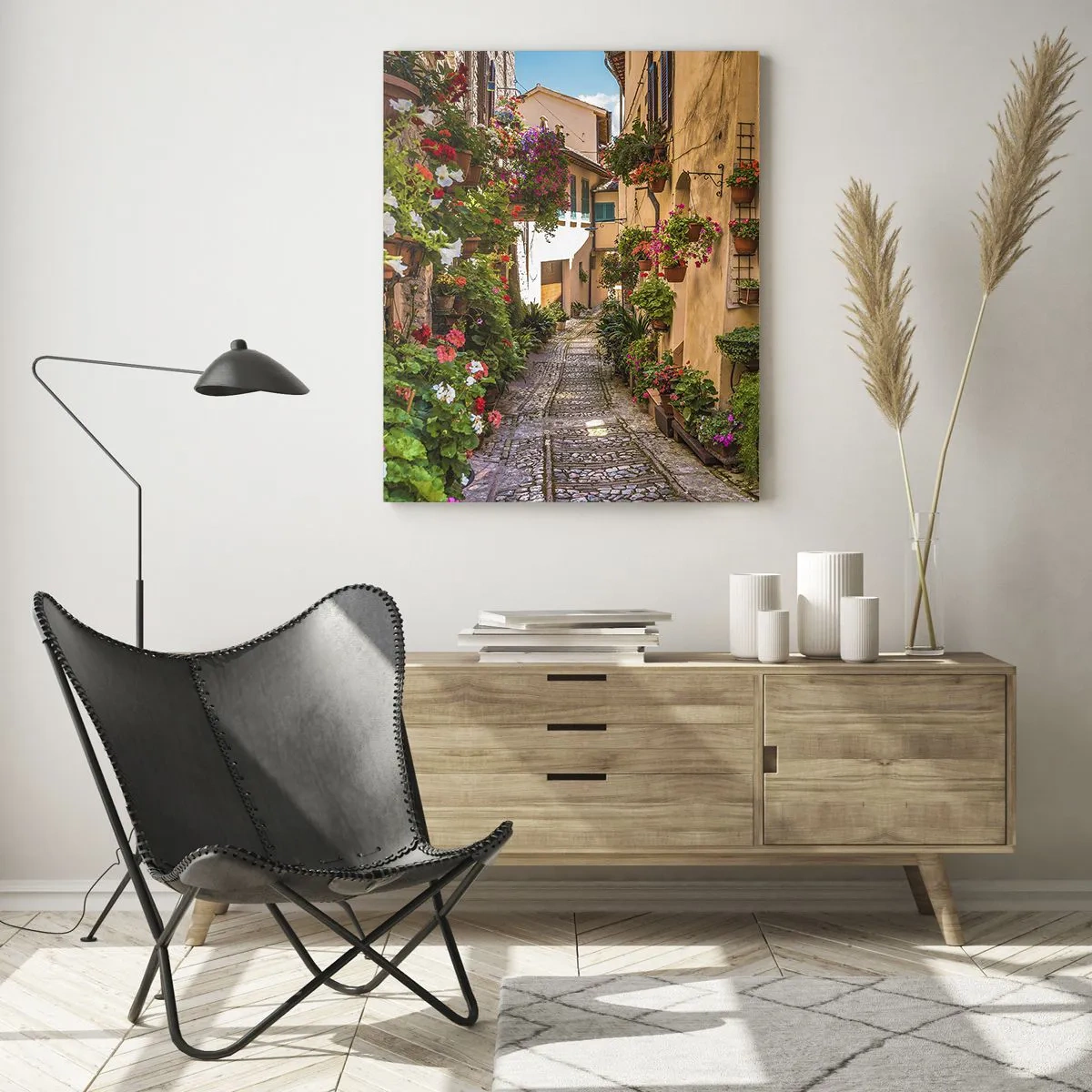 Tablou pe sticlă - Străduță italiană - 50x70 cm