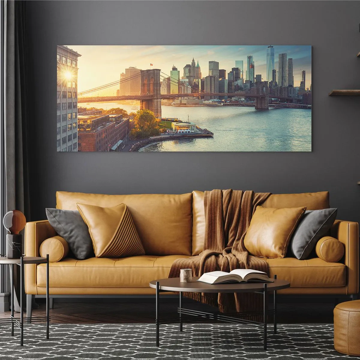Tablou pe sticlă - Zorii metropolitani - 120x50 cm