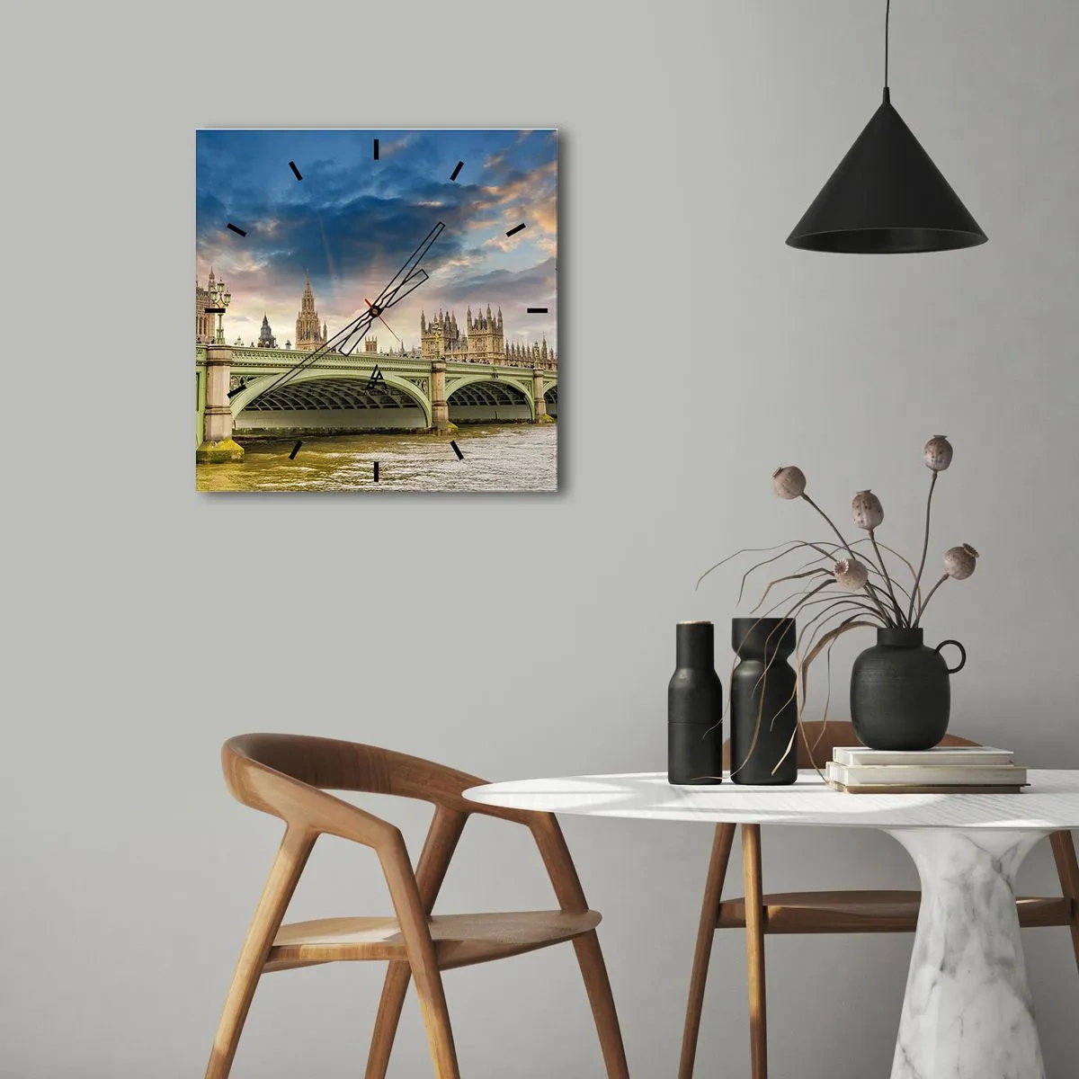 Ceas de perete - Ceas pe sticlă - Timpul s-a oprit în Imperiu - 40x40 cm