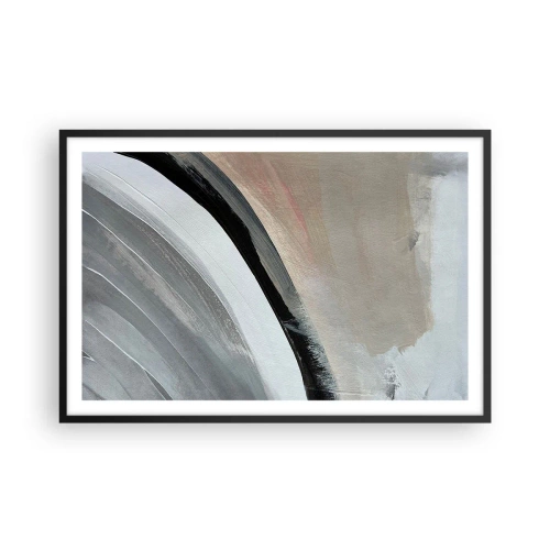 Poster în ramă neagră - Compoziție: arc de negru și gri - 91x61 cm