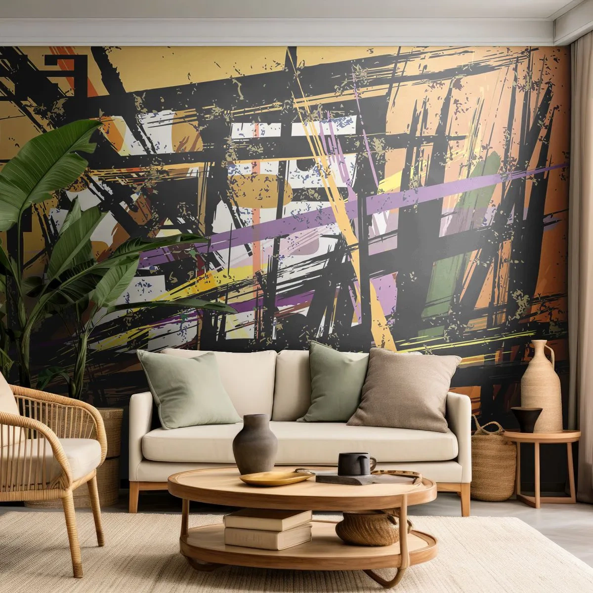 Tapet Premium Sand - Tăietură ascuțită - Abstracția, Bucată, Model modern - 100x70 cm