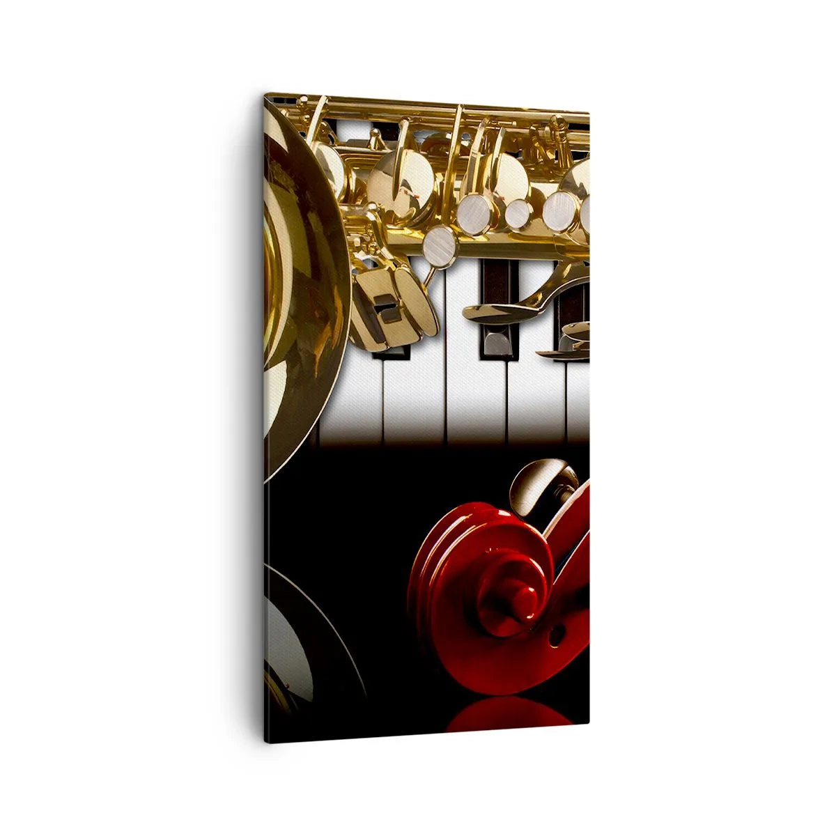 Tablou pe pânză - Tablă, lemn și fildeș - 45x80 cm