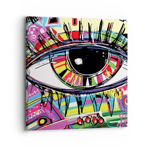 Tablou pe pânză - Un ochi colorat - un suflet colorat - 30x30 cm