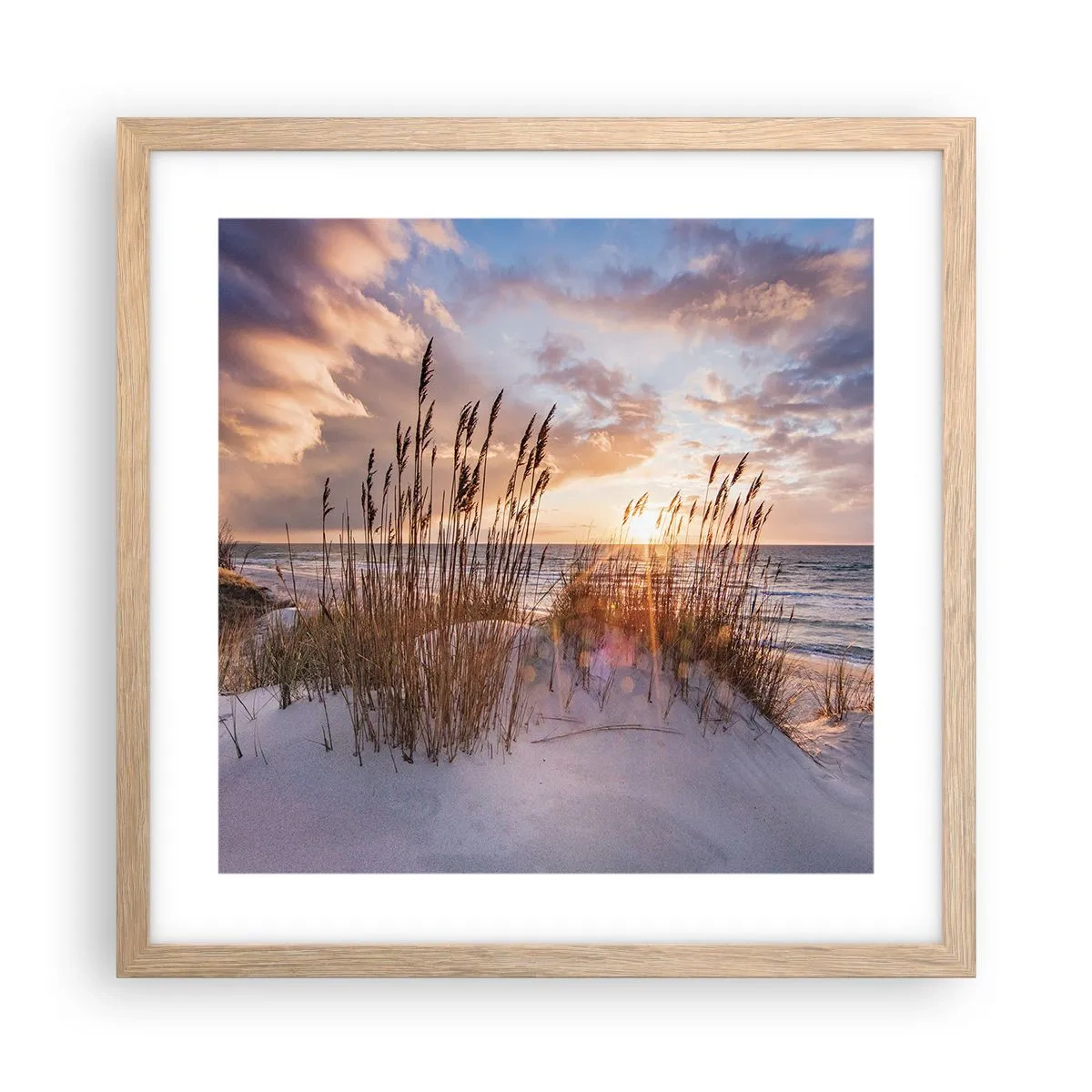 Poster în ramă de stejar deschis - Adio soare și vânt - 40x40 cm