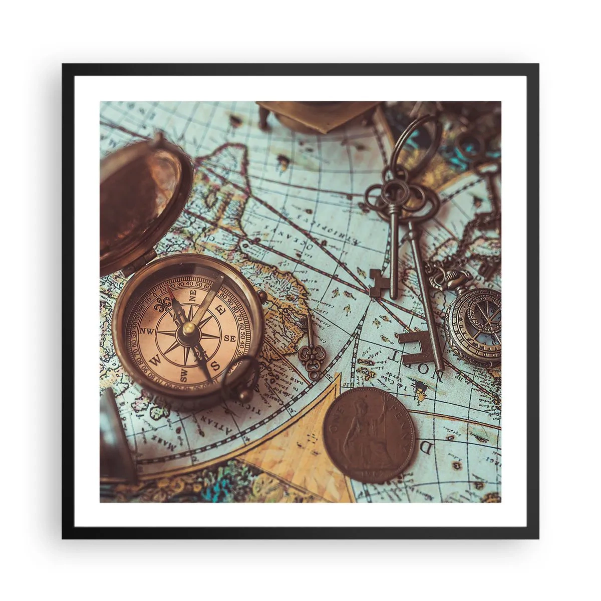 Poster în ramă neagră - Pentru aventurierul din tine - 60x60 cm