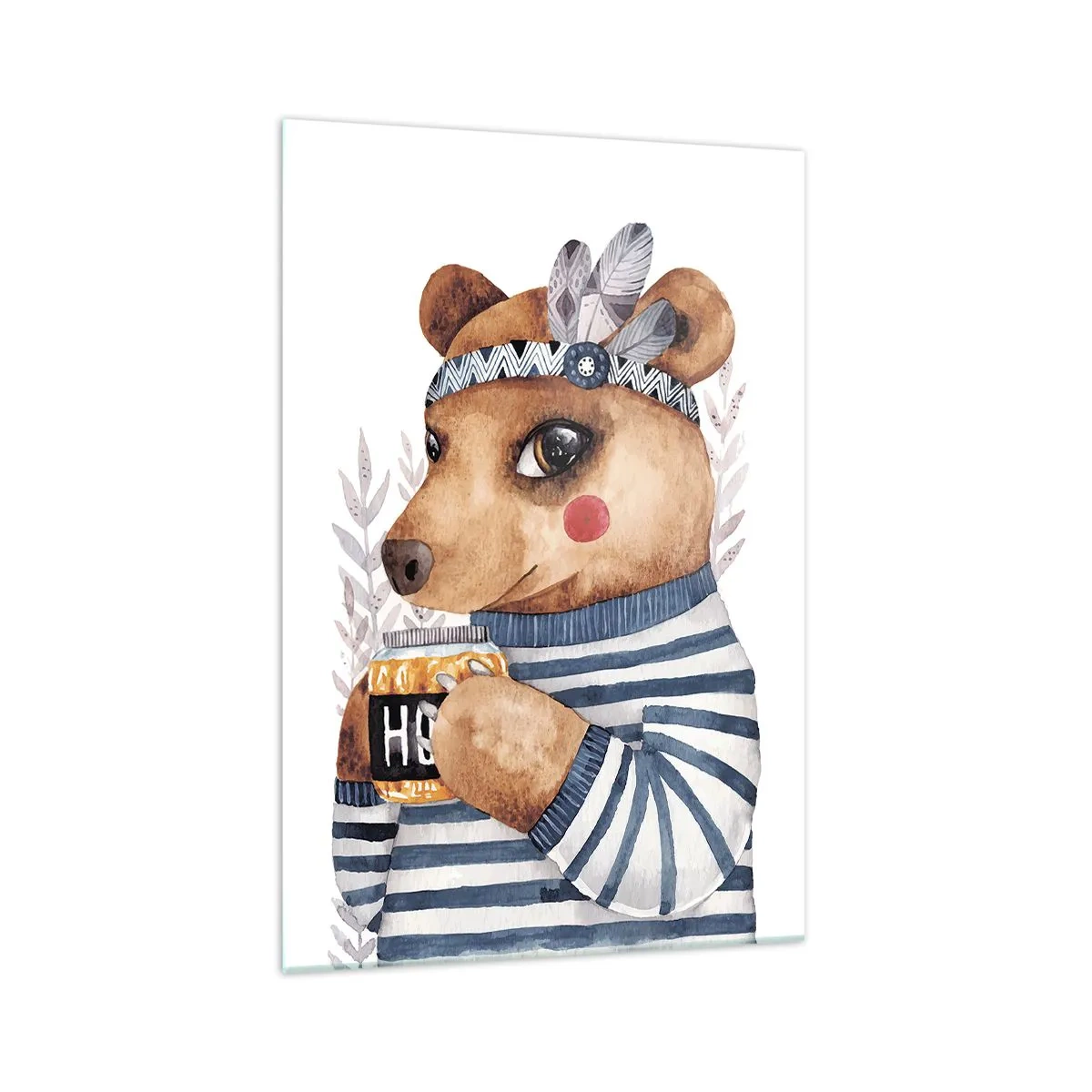 Tablou pe sticlă - Ursoaică dulce - 70x100 cm