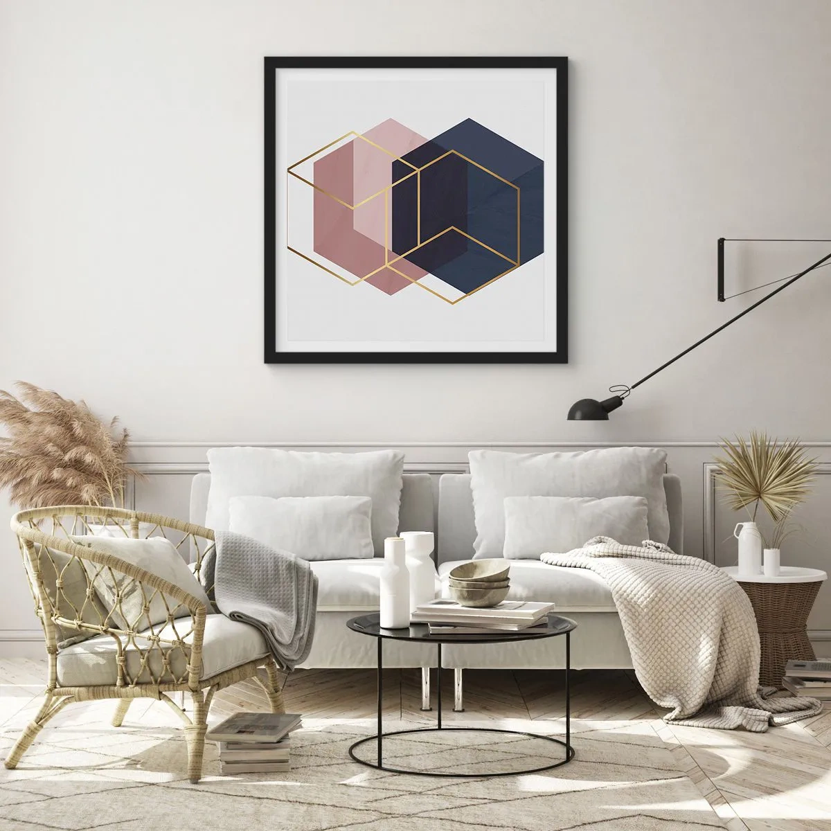 Poster în ramă neagră - Puterea simplității - 60x60 cm