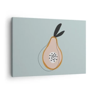 Tablou pe pânză Canvas - Pară abstractă pe un fundal deschis - 70x50cm - Pătrunzând în natura lucrurilor - Decorațiune modernă pentru perete pentru living și dormitor ARTTOR