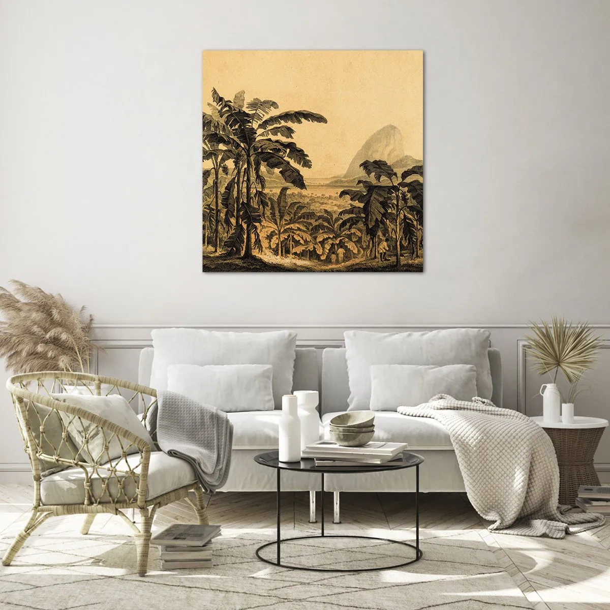 Tablou pe sticlă - În stil colonial - 70x70 cm