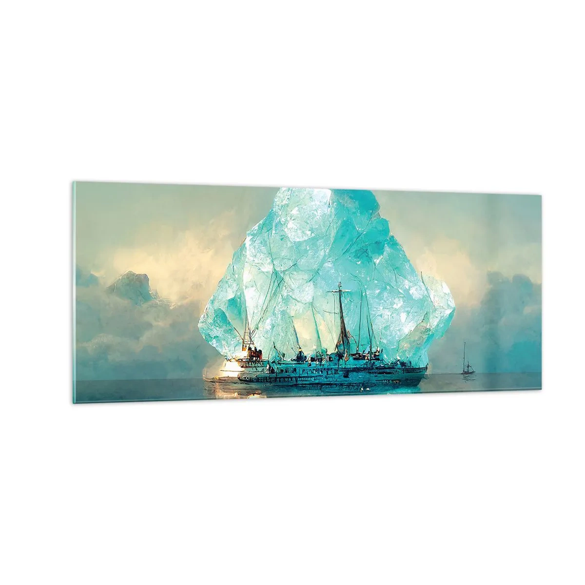 Tablou pe sticlă - Diamant arctic - 100x40 cm