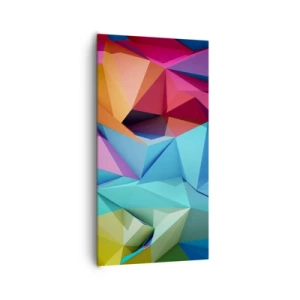 Tablou pe pânză - Origami de curcubeu - 65x120 cm