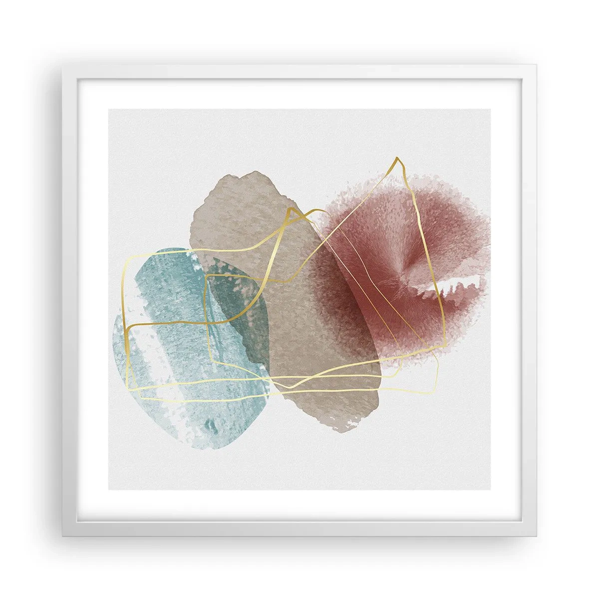 Poster în ramă albă - Mărgele de spațiu - 50x50 cm