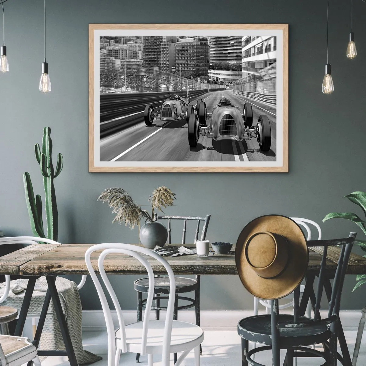 Poster în ramă de stejar deschis - A fost odată ca niciodată în Monte Carlo - 40x30 cm