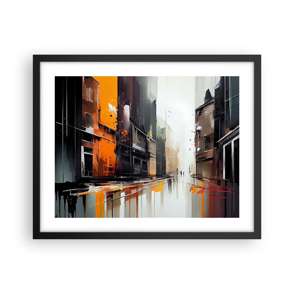 Poster în ramă neagră - O zi ploioasă - 50x40 cm