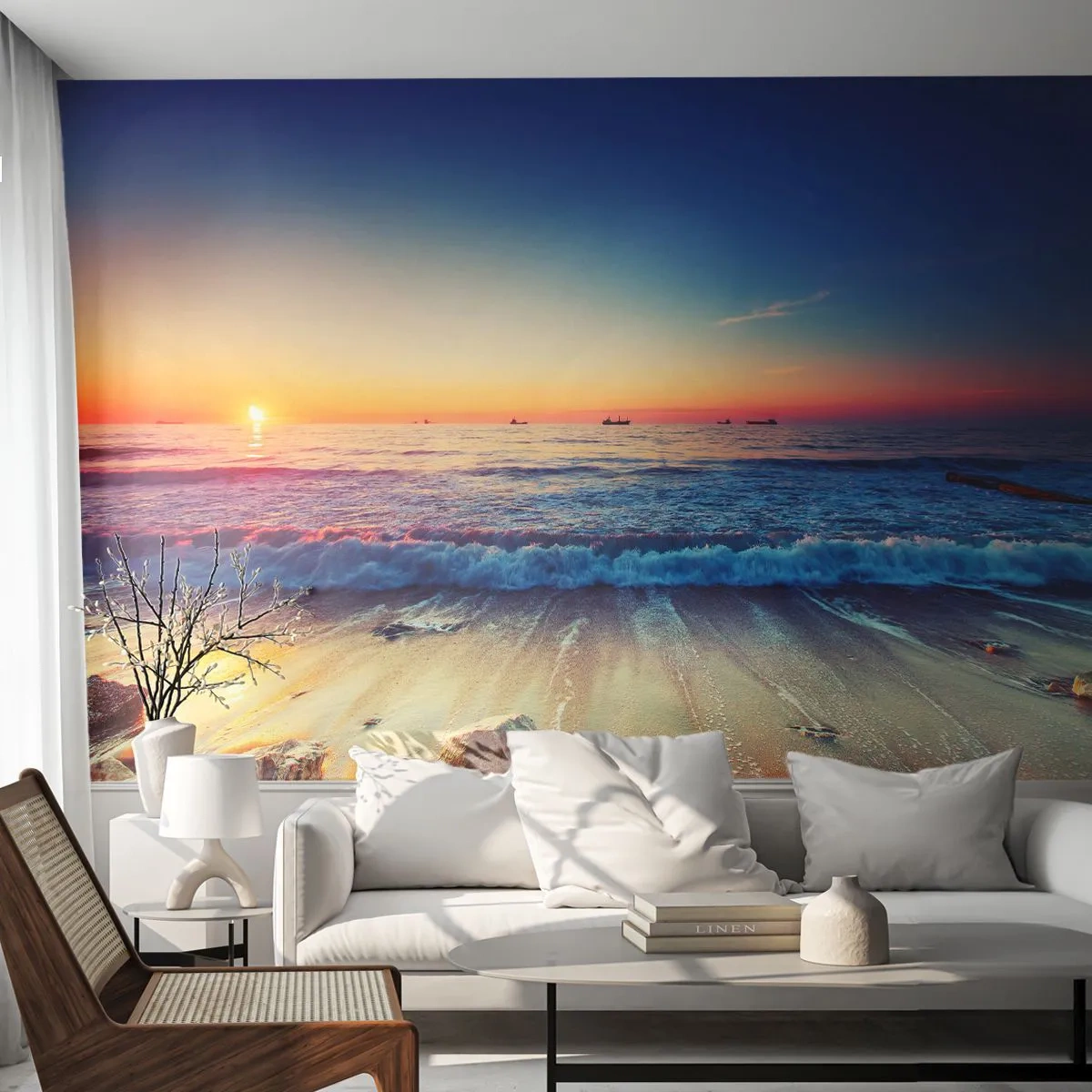 Tapet Standard Eco - Și ce este dincolo de orizont? - Peisaj, Mare, Apus de soare - 400x280 cm