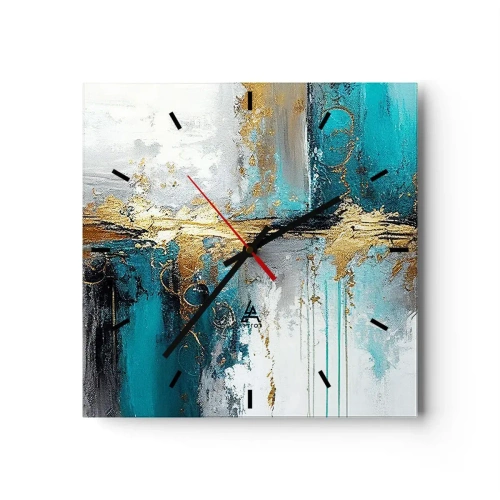 Ceas de perete - Ceas pe sticlă - Totul curge - 30x30 cm