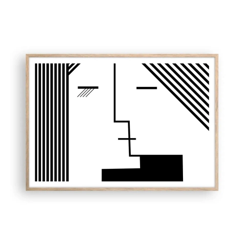 Poster în ramă de stejar deschis - Doar un sărut - 100x70 cm