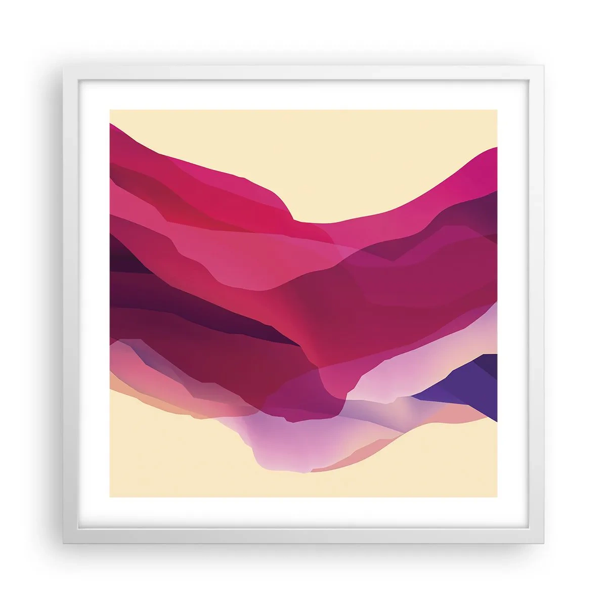 Poster în ramă albă - Valuri de violet - 50x50 cm