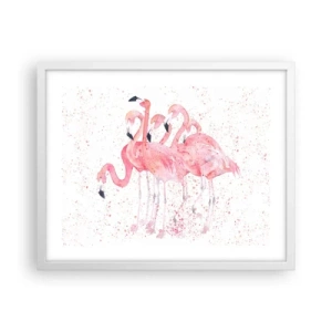 Poster în ramă albă - Ansamblul roz - 50x40 cm