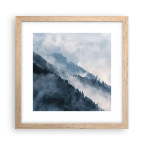 Poster în ramă de stejar deschis - Misticul munților - 30x30 cm