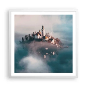 Poster în ramă albă - Insula de vis - 60x60 cm